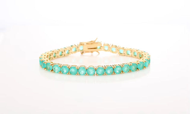 Pacific Blue Tourmaline Tennis Bracelet