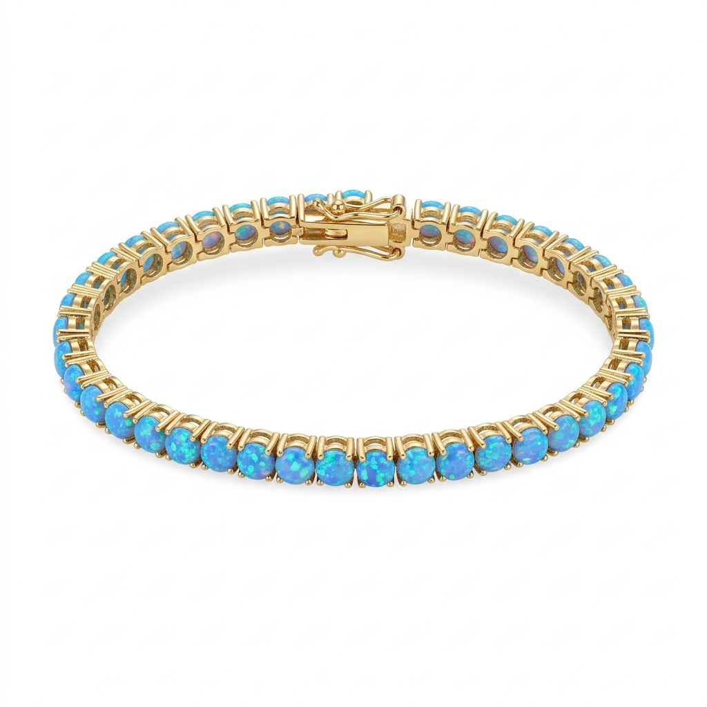 Blue Opal Tennis Bracelet