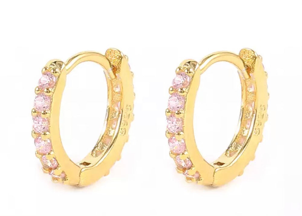 Champagne Quartz Small Hoop Earrings