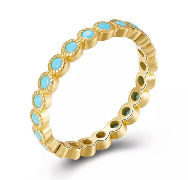 Infinity Turquoise Gold Ring