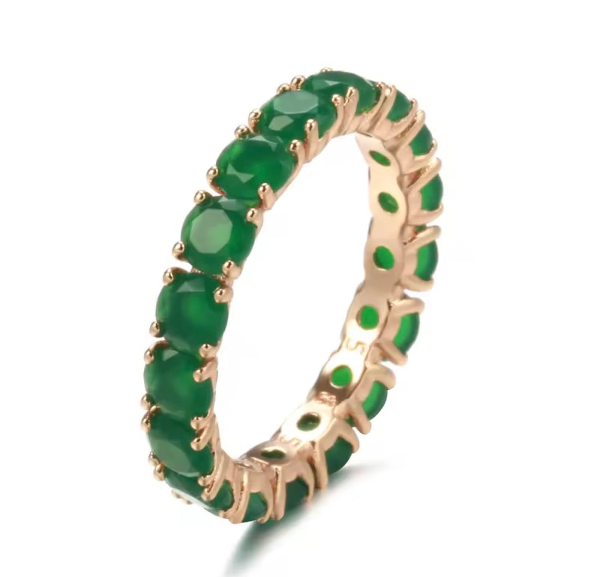 Emerald Infinity Ring