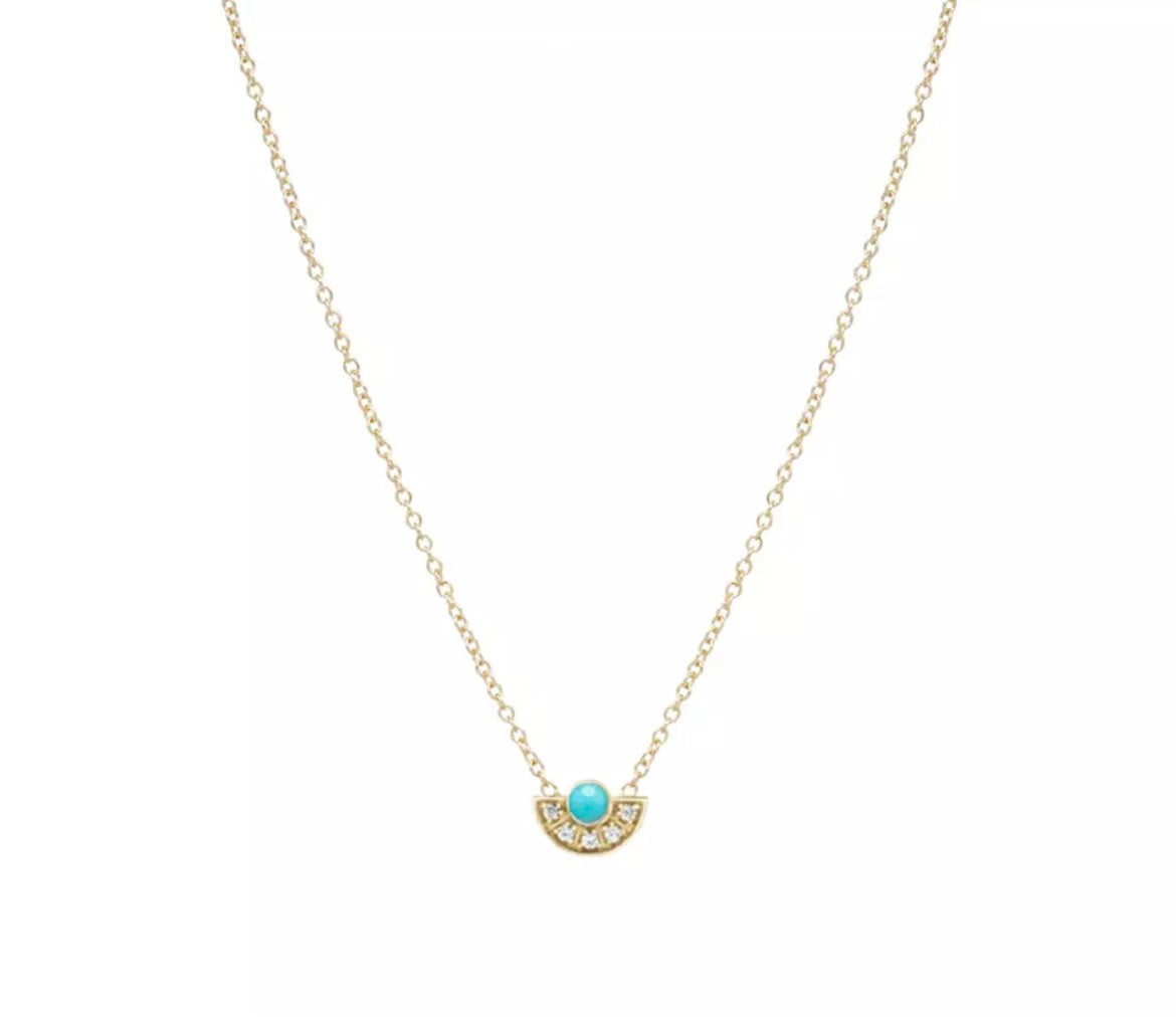 Fire Opal Pave Necklace