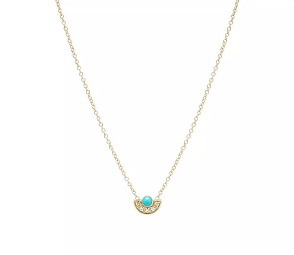 Fire Opal Pave Necklace