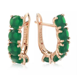 Emerald Rose Gold Earrings