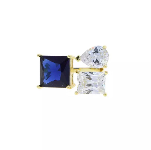 Sapphire Quartz Gemstone Adjustable Ring