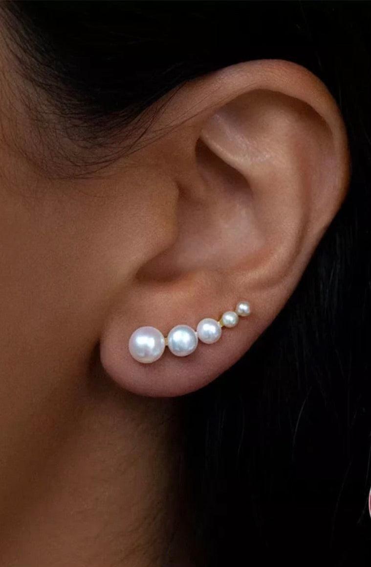 Fresh Water Pearl Climber Earrings