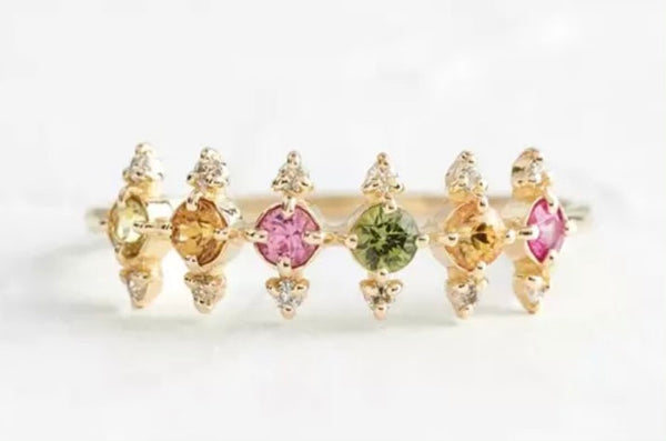 Crown Gemstone Pastel Ring