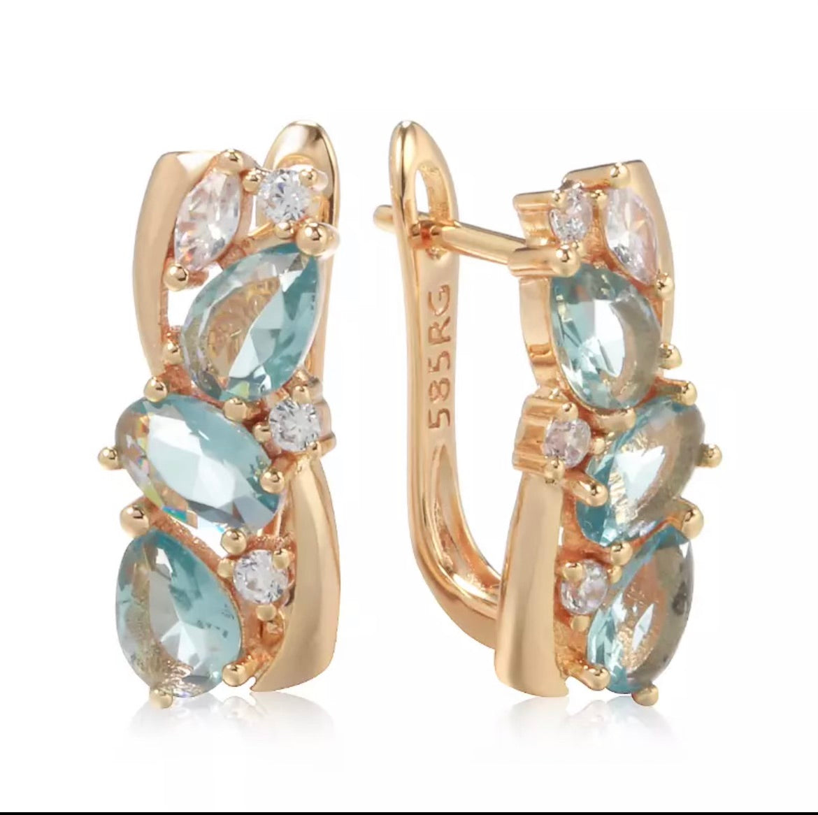 Aquamarine Quartz Hoop Earrings