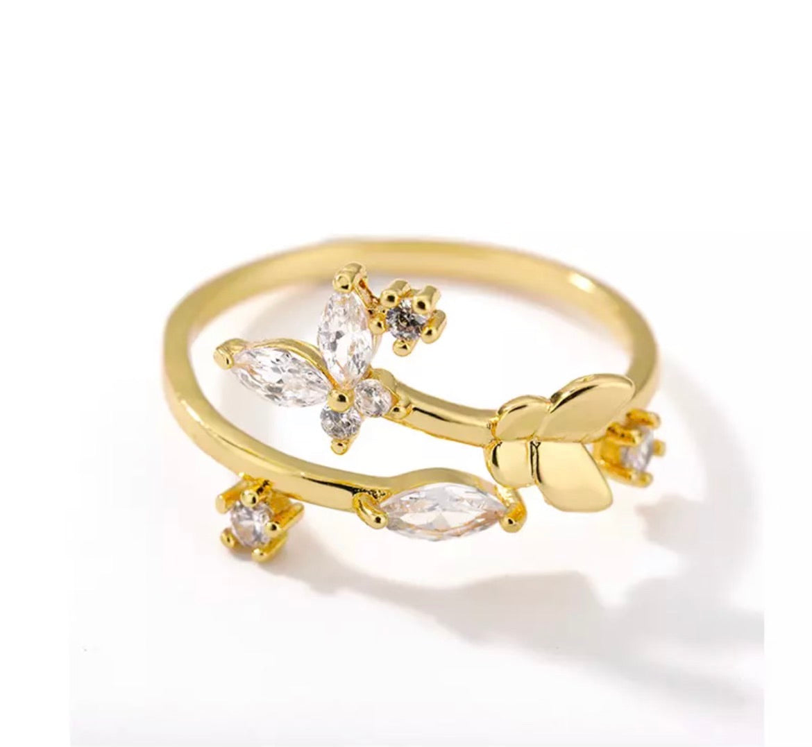 Gold Vine Quartz Adjustable Ring