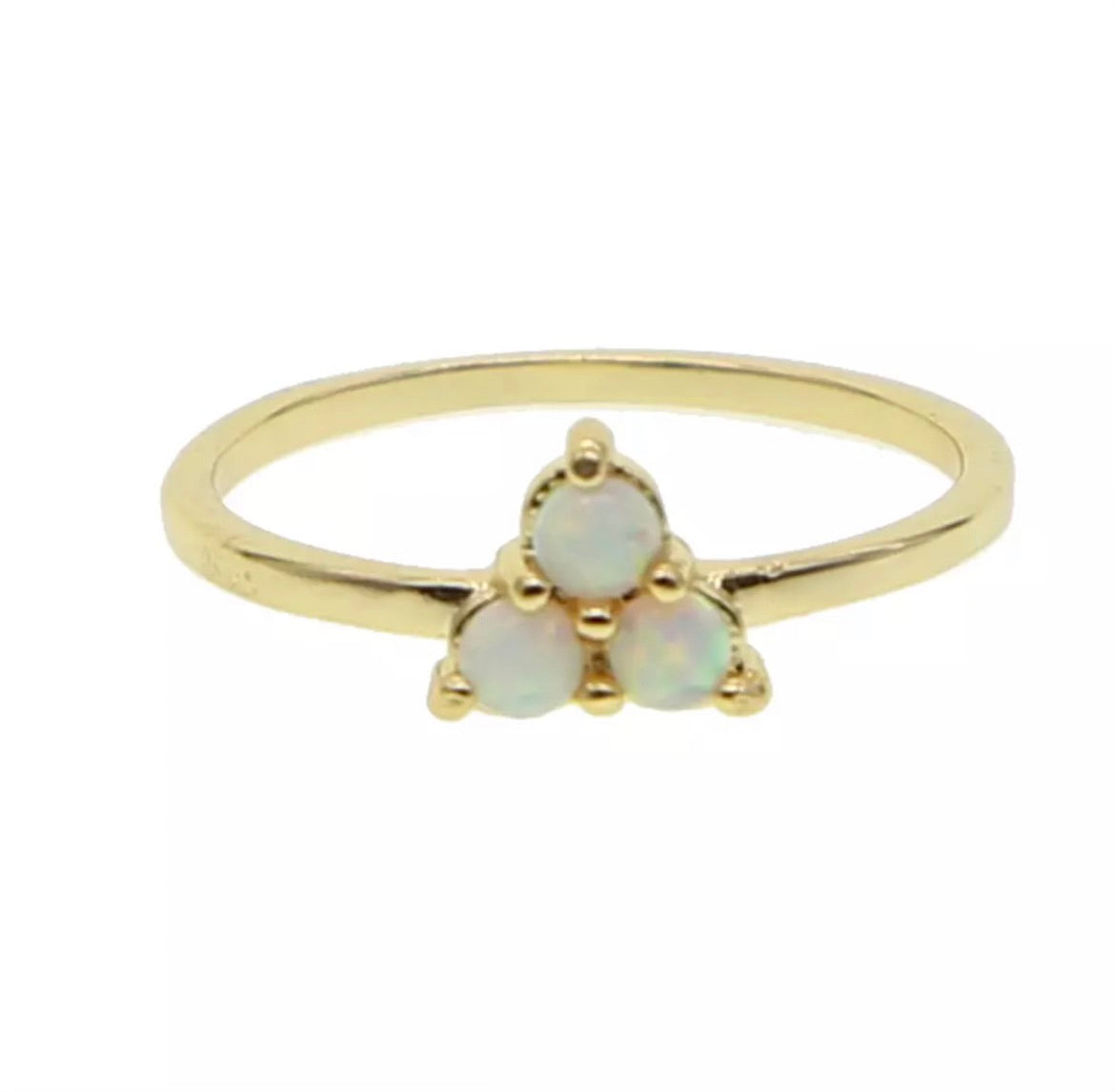 Triple Opal 24K Gold Vermeil Ring