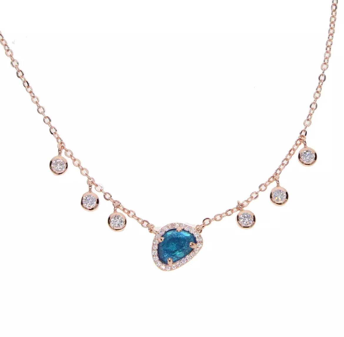 Blue Topaz & Quartz Necklace