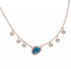 Blue Topaz & Quartz Necklace