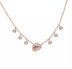 Champaign Quartz Rose Gold Necklace