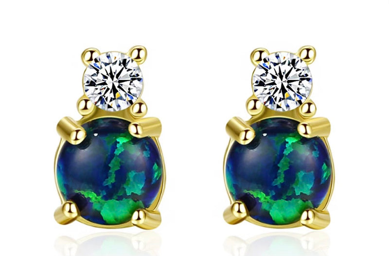 Pave Quartz Opal Earrings