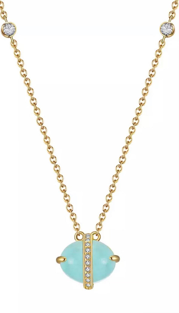 Aquamarine & Quartz Necklace