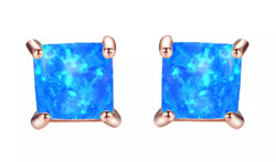 Fire Opal Square Shaped Fire Opal Earrings