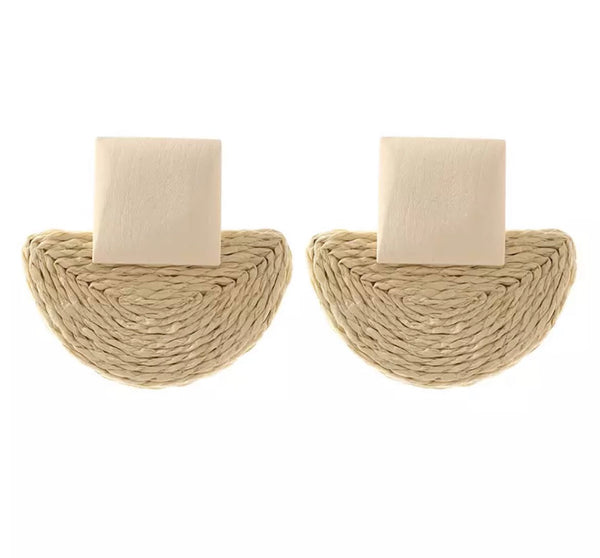 Hand Woven Square Stud Earrings