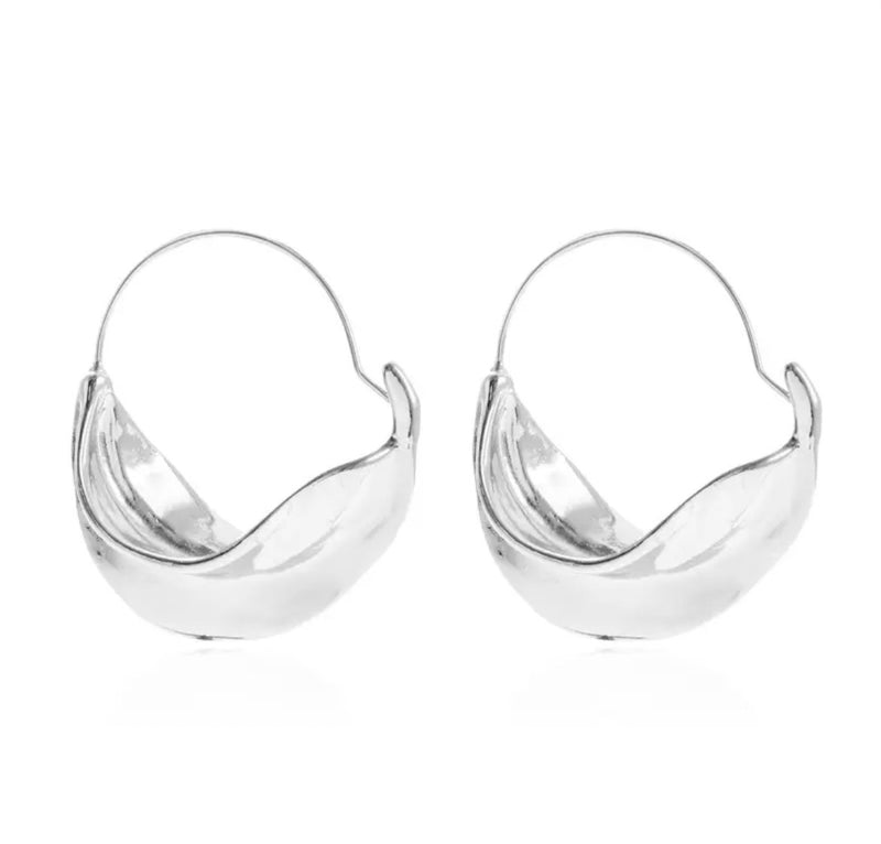 Fulani Inspired Sterling Silver Hoop Earrings