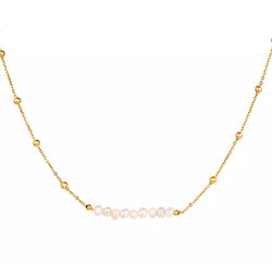 Fresh Water Pearl Bar Gold Necklace