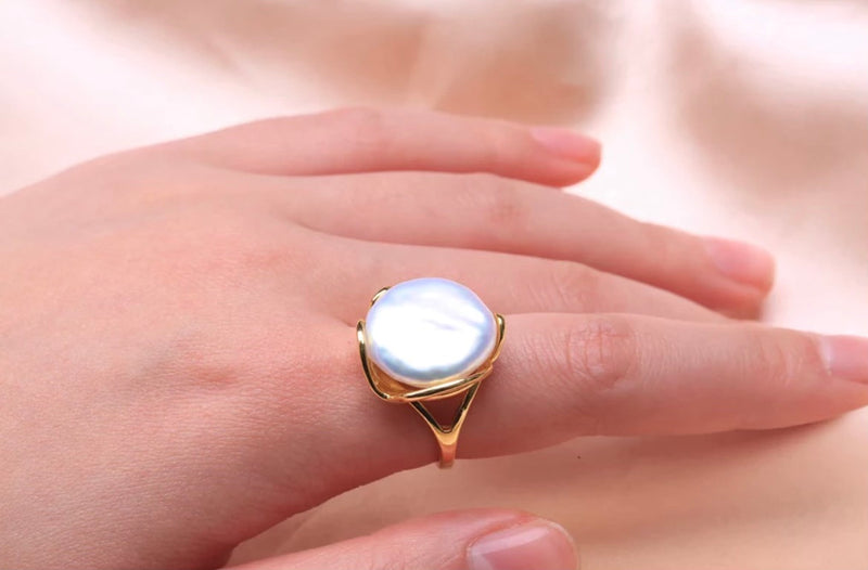 Fresh Water Pearl Gold Cocktail Ring