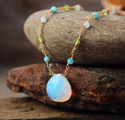 Opal Turquoise Peridot Necklace