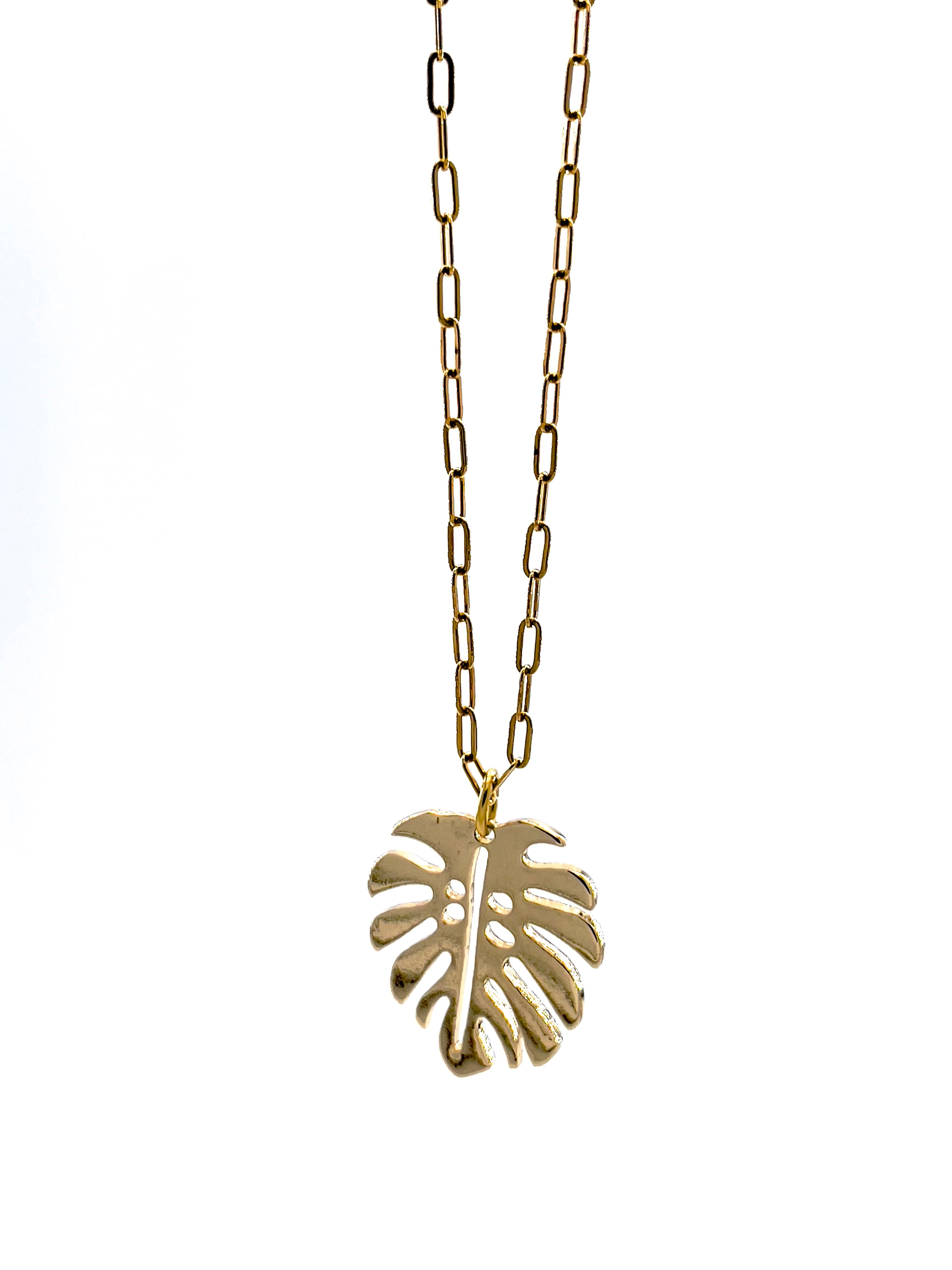 Medium Monstera Leaf Necklace