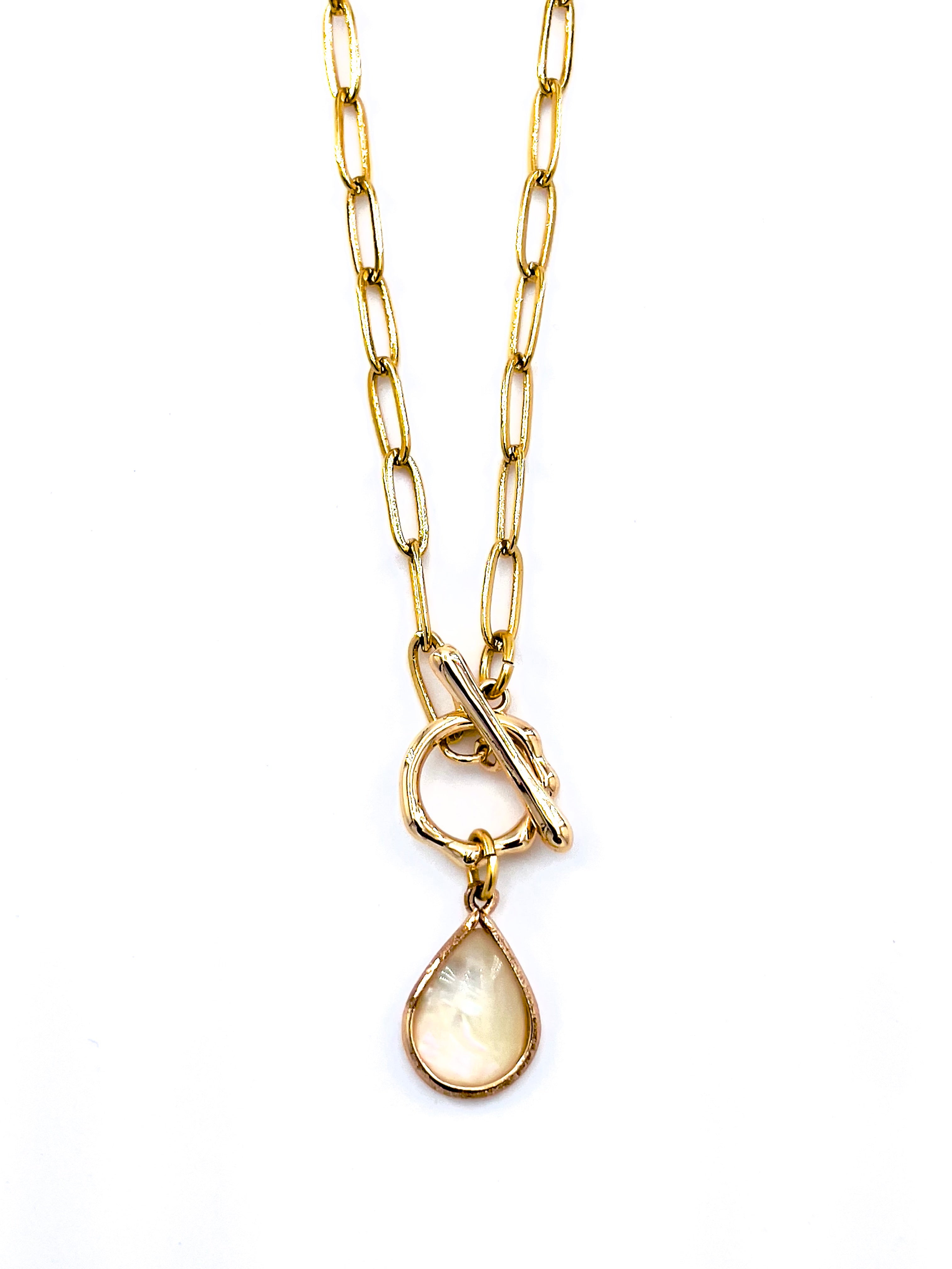 Mother Of Pearl Toggle Gold Necklace