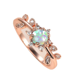 Rose Gold Vine Opal Ring