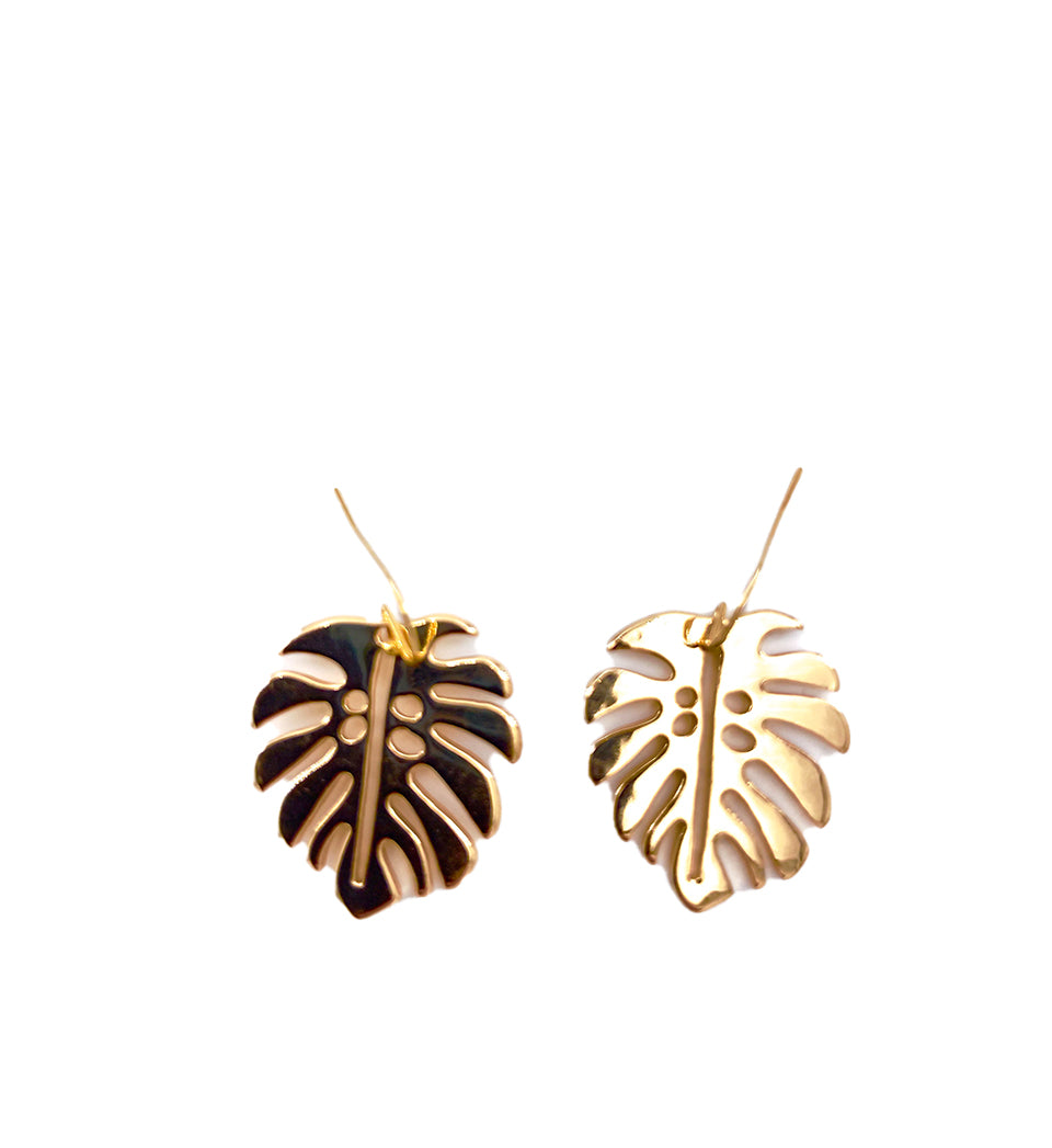 Large Monster Leaf Earrings