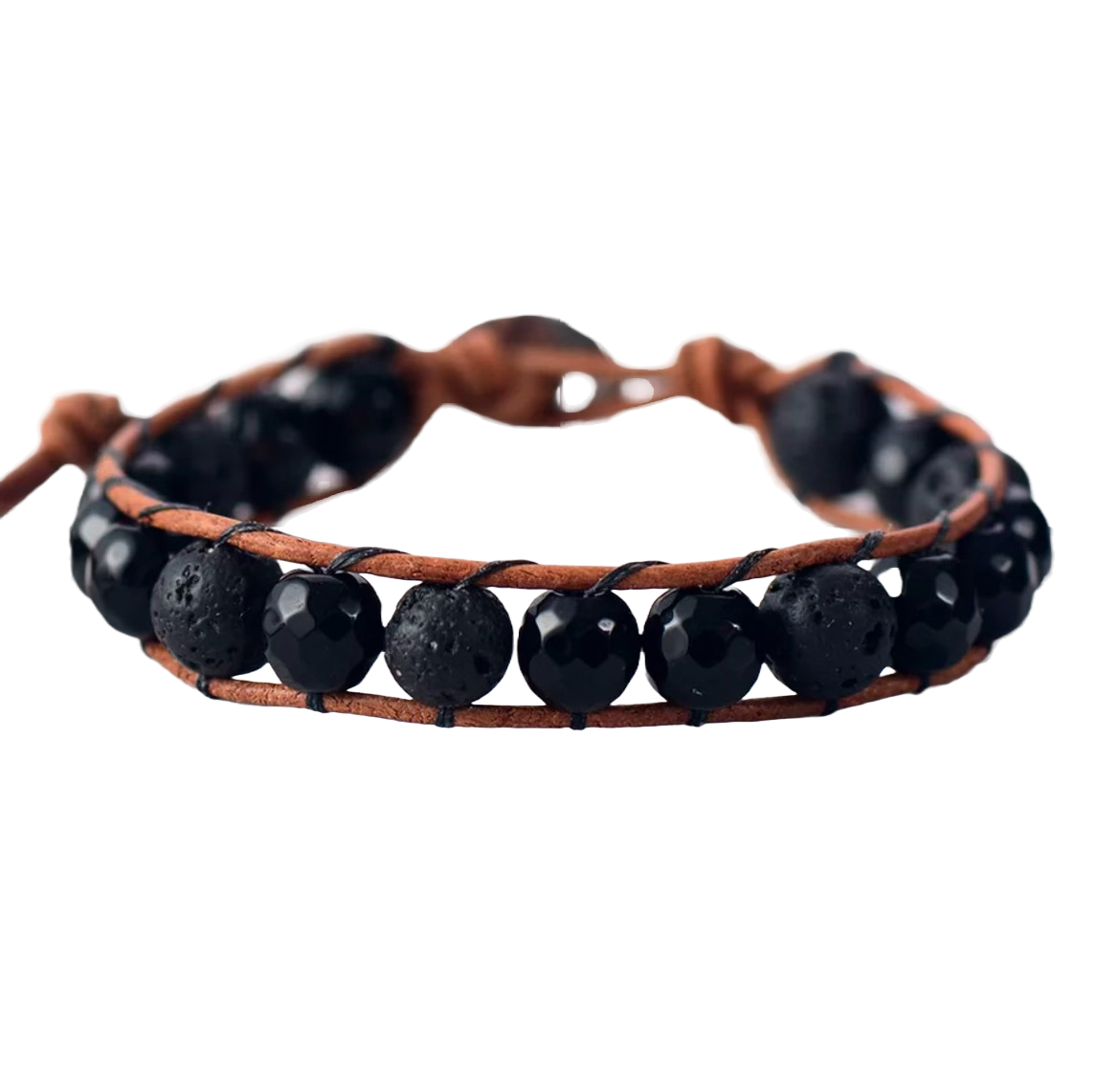 Lava & Black Obsidian Bracelet