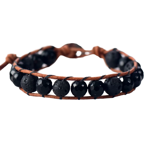 Lava & Black Obsidian Bracelet