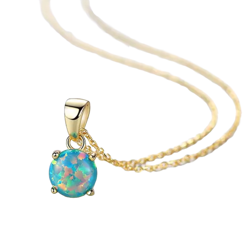 Minimalist Fire Opal Necklace