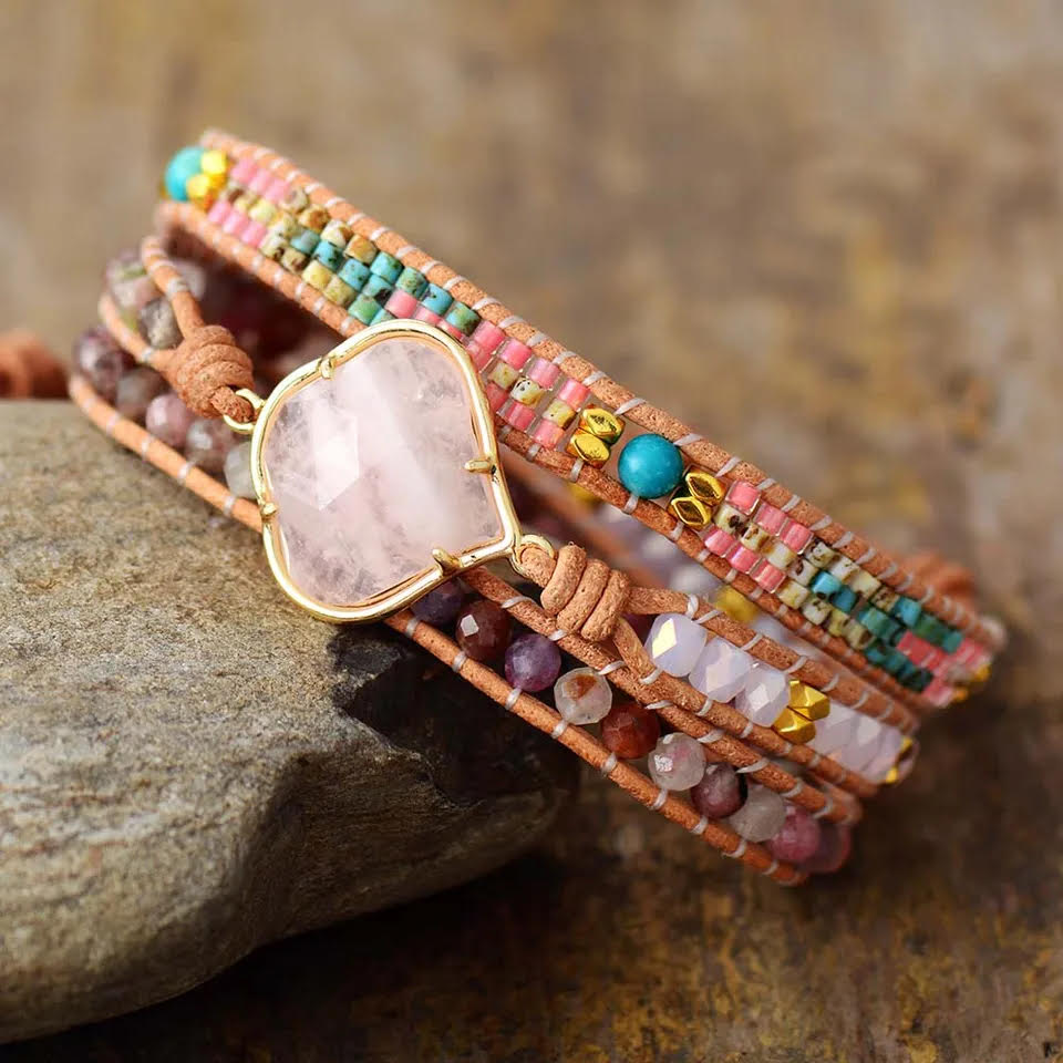 Rose Quartz Wrap Bracelet